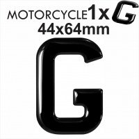 Letter G 3D Gel MOTORCYCLE MOTORBIKE BIKE number plates Black Domed Resin Making DIY Registration UK REG