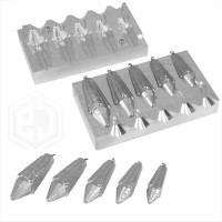DIY Fishing Mould CNC Aluminium Long Cast Carp System Lead Weights 5-in-1 mold
