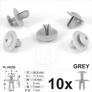 Grey for BMW Bonnet Bumper Lining Hood Sound Insulation Car Screw Trim Clips