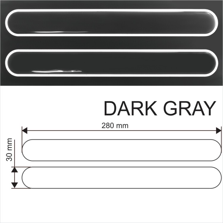 Dark Gray Sticker Domed Car Corner Body Bumper Protector Strip Scratch Guard
