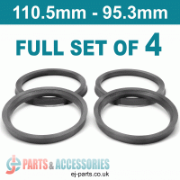 Spigot Rings / 110.5mm - 95.3mm FULL SET OF (4) FOUR RINGS