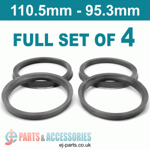Spigot Rings / 110.5mm - 95.3mm FULL SET OF (4) FOUR RINGS Spigot Rings / 110.5mm - 95.3mm FULL SET OF (4) FOUR RINGS Hub Centric Rings  Alloy Wheels Spigot Rings (Centre Rings)