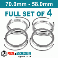 BBS Spigot Rings / 70.0mm - 58.0mm FULL SET OF (4) FOUR RINGS