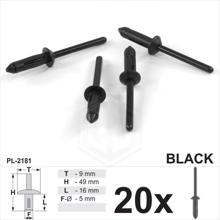 5mm hole Clips Blind Bumper Strip Panel Fascia Retaining Push Rivet for GM