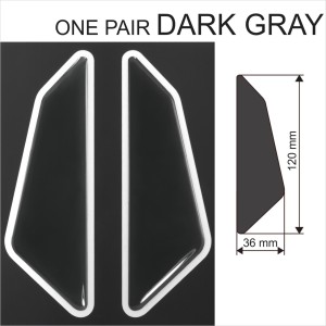 DARK GRAY Sticker Domed Car Door Angle Corner Protector Guard Anti Collision 3D