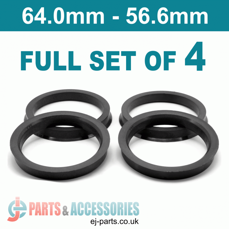Spigot Rings / 64.0mm - 56.6mm FULL SET OF (4) FOUR RINGS