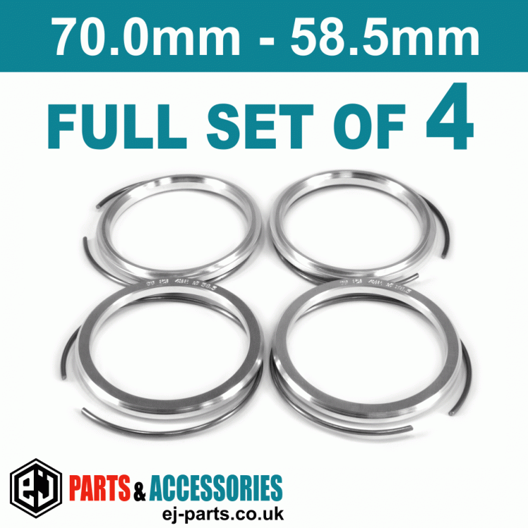 BBS Spigot Rings / 70.0mm - 58.5mm FULL SET OF (4) FOUR RINGS