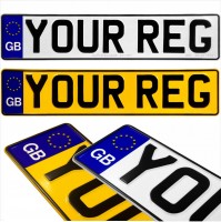GB euro badge 2x Pressed number plates metal embossed Car Mot registration plates UK 100% Road Legal