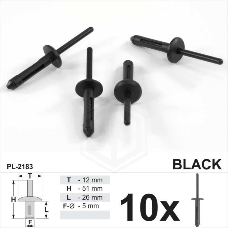 5mm Hole Clips Bumper Spreader Push Rivet Fastener Trim Plastic for Chrysler