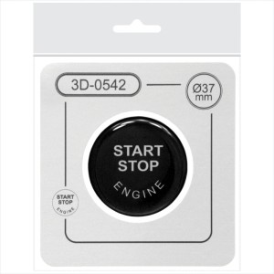 37 mm Black Engine Start Stop Push Button Cap Cover 3D Domed Gel Sticker Repair