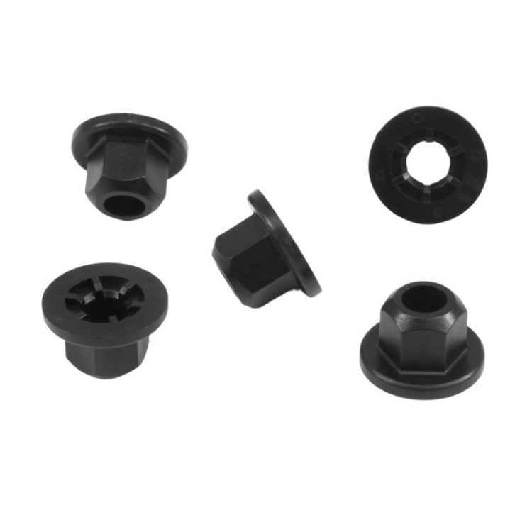 10x Black 6mm Self Threading Flanged Panel Nuts RYH500780