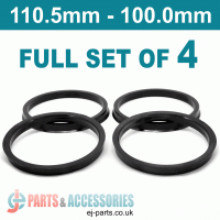 Spigot Rings / 110.5mm - 100.0mm FULL SET OF (4) FOUR RINGS