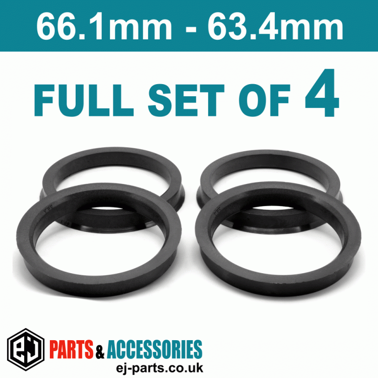 Spigot Rings / 66.1mm - 63.4mm FULL SET OF (4) FOUR RINGS