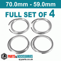 BBS 82.0-71.4 Spigot Rings FULL SET aluminium spacers Hub Rings for Alloy BBS wheels 