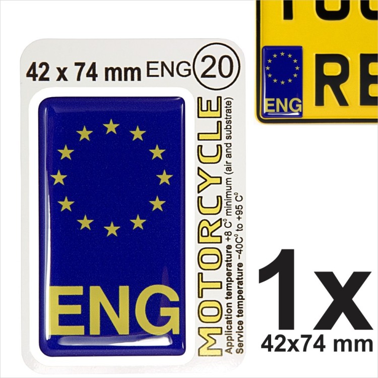 ENG English flag Motorcycles NUMBER PLATE 3D GEL STICKER Resin Domed Badge/Decal