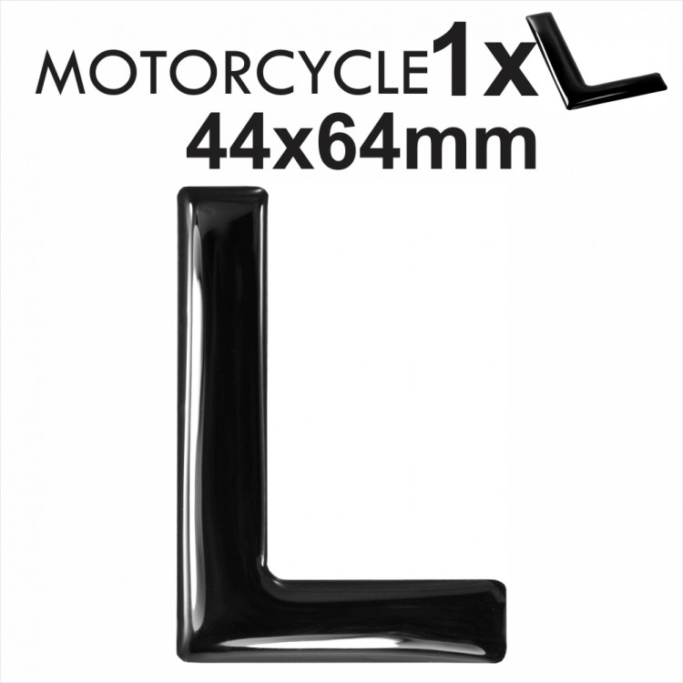 Letter L 3D Gel MOTORCYCLE MOTORBIKE BIKE number plates Black Domed Resin Making DIY Registration UK REG