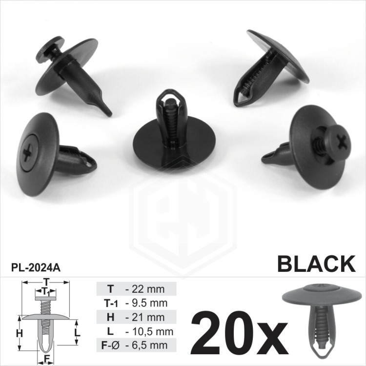 6-7mm Hole Screw Fit Rivet Fastener Trim Clips Panel Fits Ford VW Vauxhall