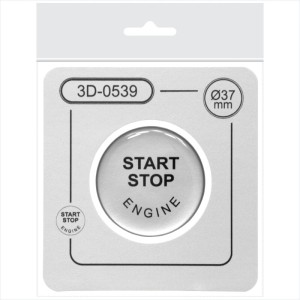 37 mm Engine Start Stop Push Button Cap Cover 3D Domed Resin Gel Sticker Repair