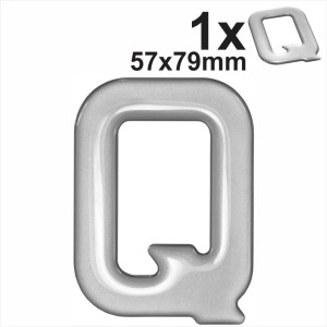 3d Gel Silver Letter Q for Classic Black Number Plates Domed Resin Making DIY UK