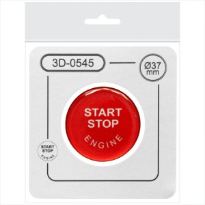 37 mm Red Engine Start Stop Push Button Cap Cover 3D Domed Gel Sticker Repair