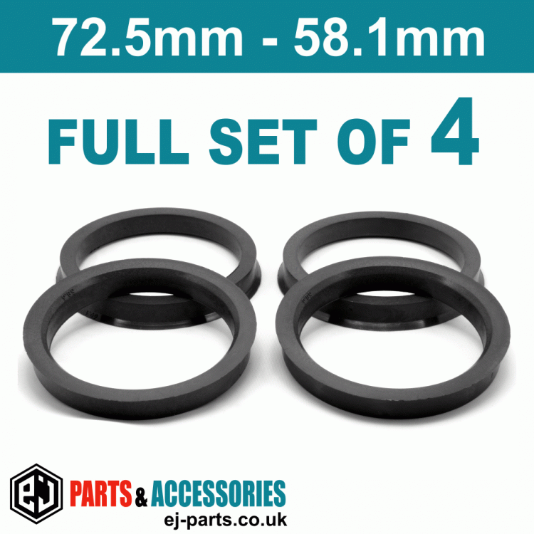 Spigot Rings / 72.5mm - 58.1mm FULL SET OF (4) FOUR RINGS