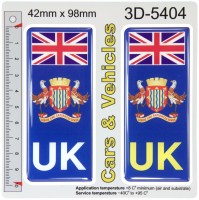 2x 42 x 98 mm UK Cambridgeshire County Number Plate Stickers 3D Gel Domed Decals Badges