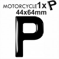 Letter P 3D Gel MOTORCYCLE MOTORBIKE BIKE number plates Black Domed Resin Making DIY Registration UK REG
