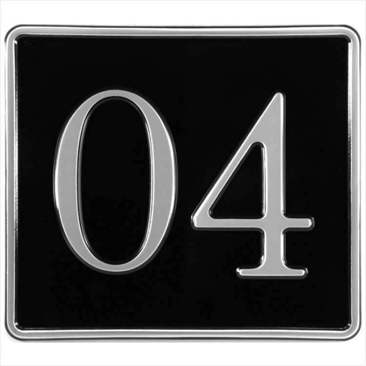 8x7 Black & Silver Pressed Metal Doors Garages House & Gate Numbers Plates 01-99