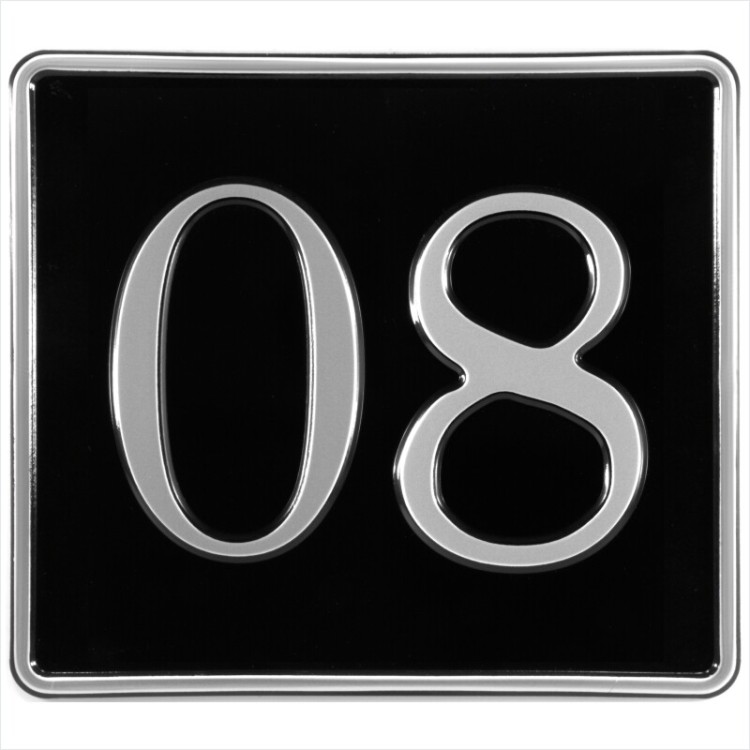 8x7 Black & Silver Pressed Metal Doors Garages House & Gate Numbers Plates 01-99