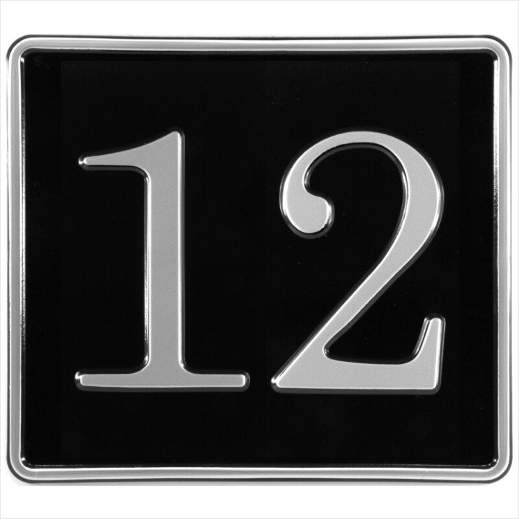 8x7 Black & Silver Pressed Metal Doors Garages House & Gate Numbers Plates 01-99