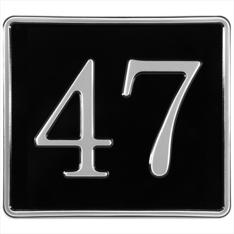 8x7 Black & Silver Pressed Metal Doors Garages House & Gate Numbers Plates 01-99