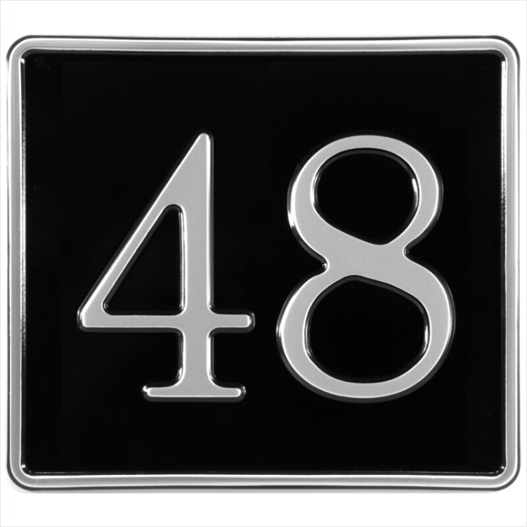 8x7 Black & Silver Pressed Metal Doors Garages House & Gate Numbers Plates 01-99