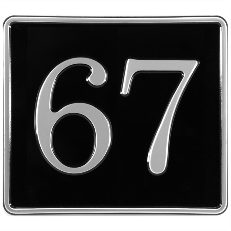 8x7 Black & Silver Pressed Metal Doors Garages House & Gate Numbers Plates 01-99