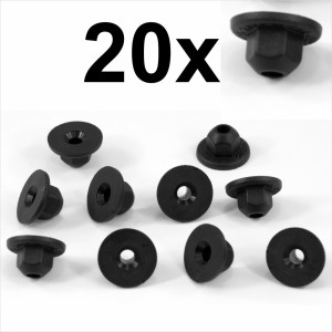 20x 18mm Unthreaded NUTS Plastic Trim Boot Linings Carpets Fits VW Audi BMW