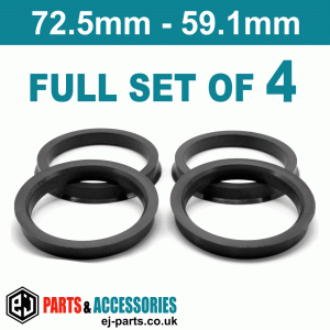 Spigot Rings / 72.5mm - 59.1mm FULL SET OF (4) FOUR RINGS Spigot Rings / 72.5mm - 59.1mm FULL SET OF (4) FOUR RINGS Hub Centric Rings  Alloy Wheels Spigot Rings (Centre Rings)