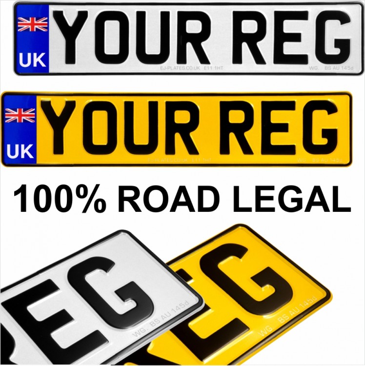 UK Union Jack badge 2x Pressed number plates metal embossed Car Mot registration plates UK 100% Road Legal