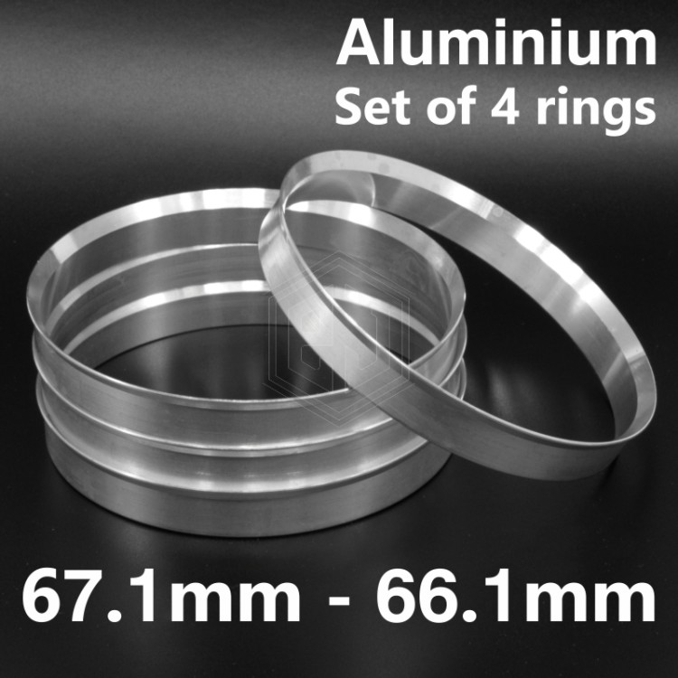 Aluminium Spigot Rings / 67.1mm - 66.1mm FULL SET OF (4) FOUR RINGS