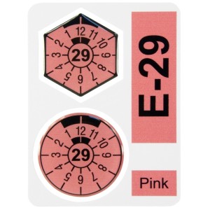 German Number Plate Sticker Set 2029 Pink 35mm 3D Domed Inspection Style
