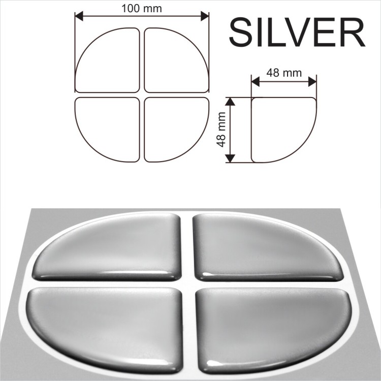 Silver Sticker Domed Resin Car Door Angle Corner Bumper Protector Anti Collision