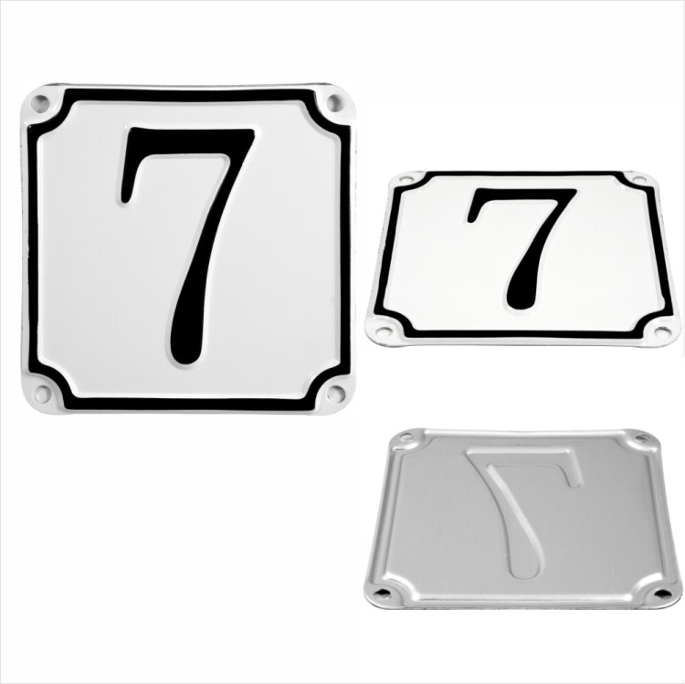 French Style Pressed White House Number Door Gate plate metal sign plaque 1 to 9
