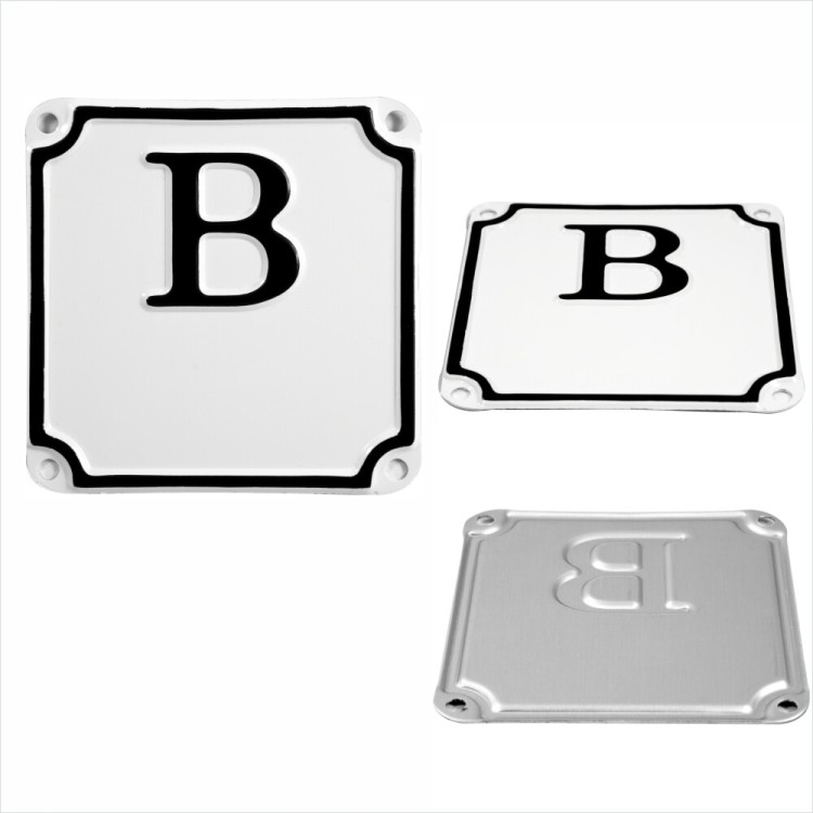 French Style Pressed White House Number Door Gate plate metal sign plaque 1 to 9