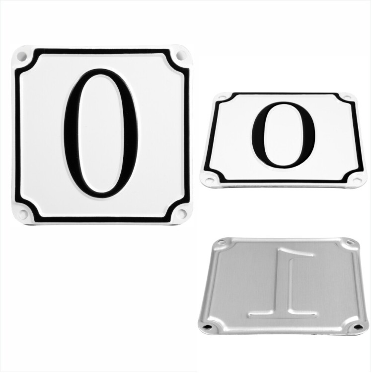 French Style Pressed White House Number Door Gate plate metal sign plaque 1 to 9