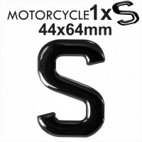 Letter S 3D Gel MOTORCYCLE MOTORBIKE BIKE number plates Black Domed Resin Making DIY Registration UK REG