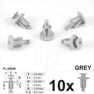 6.5-7mm hole Grey Plastic Trim Push Rivet Clips Fastener for Toyota Suzuki