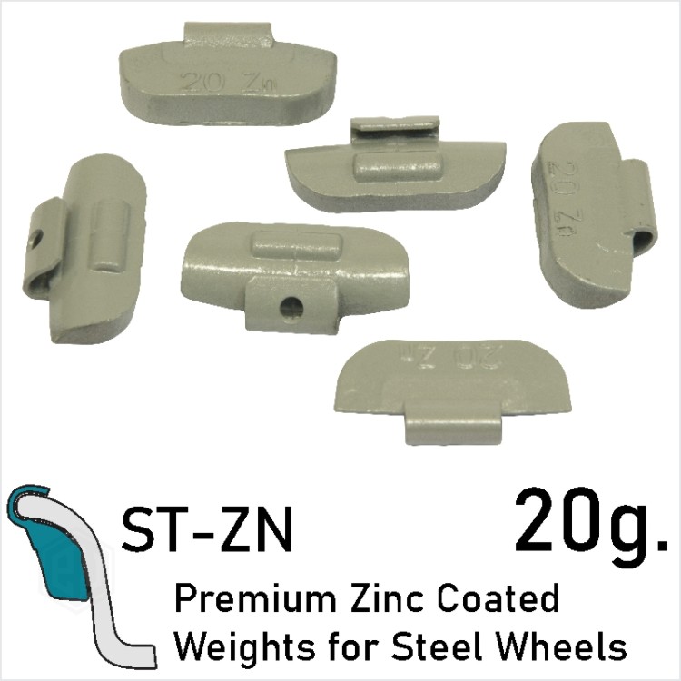 20 g. Premium Coated Zinc Balancing Wheel Weights Clip-On Steel Wheels Rims