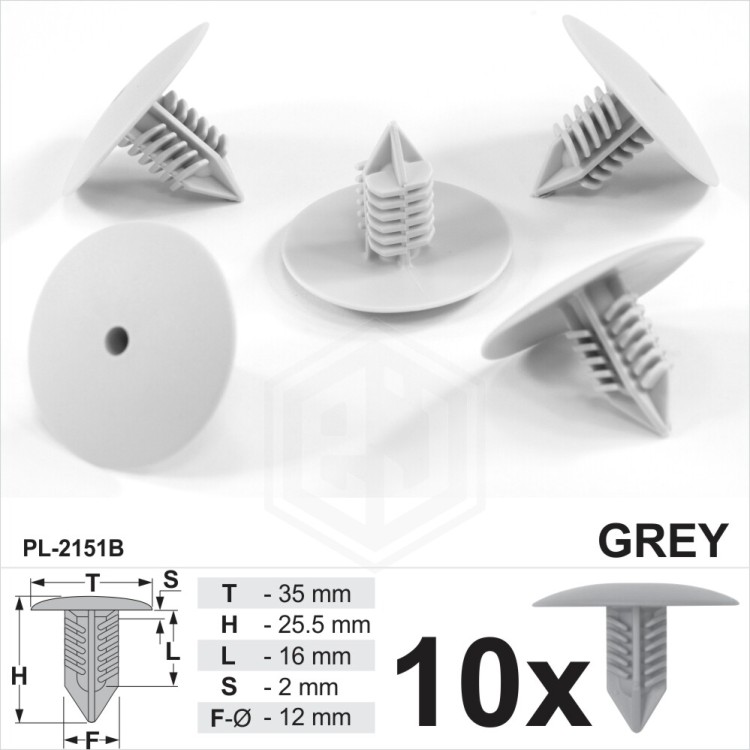 Grey Wheel Arch Lining Splash Guard Trim Spruce Clips Fir Tree Fits Renault