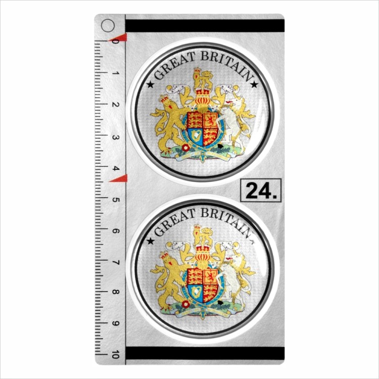 GREAT BRITAIN set of 2 German Number Plate Seal Stadt 3D Domed Sticker badge