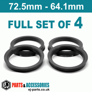 Spigot Rings / 72.5mm - 64.1mm FULL SET OF (4) FOUR RINGS Spigot Rings / 72.5mm - 64.1mm FULL SET OF (4) FOUR RINGS Hub Centric Rings  Alloy Wheels Spigot Rings (Centre Rings)