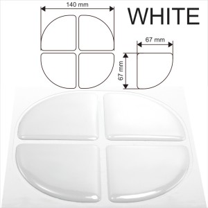 White Car Door Protector Sticker Domed Angle Corner Bumper Guard Anti Collision