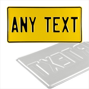American 300x150 Square 12"x6" Yellow USA Pressed Number Plates +5 STICKY PADS